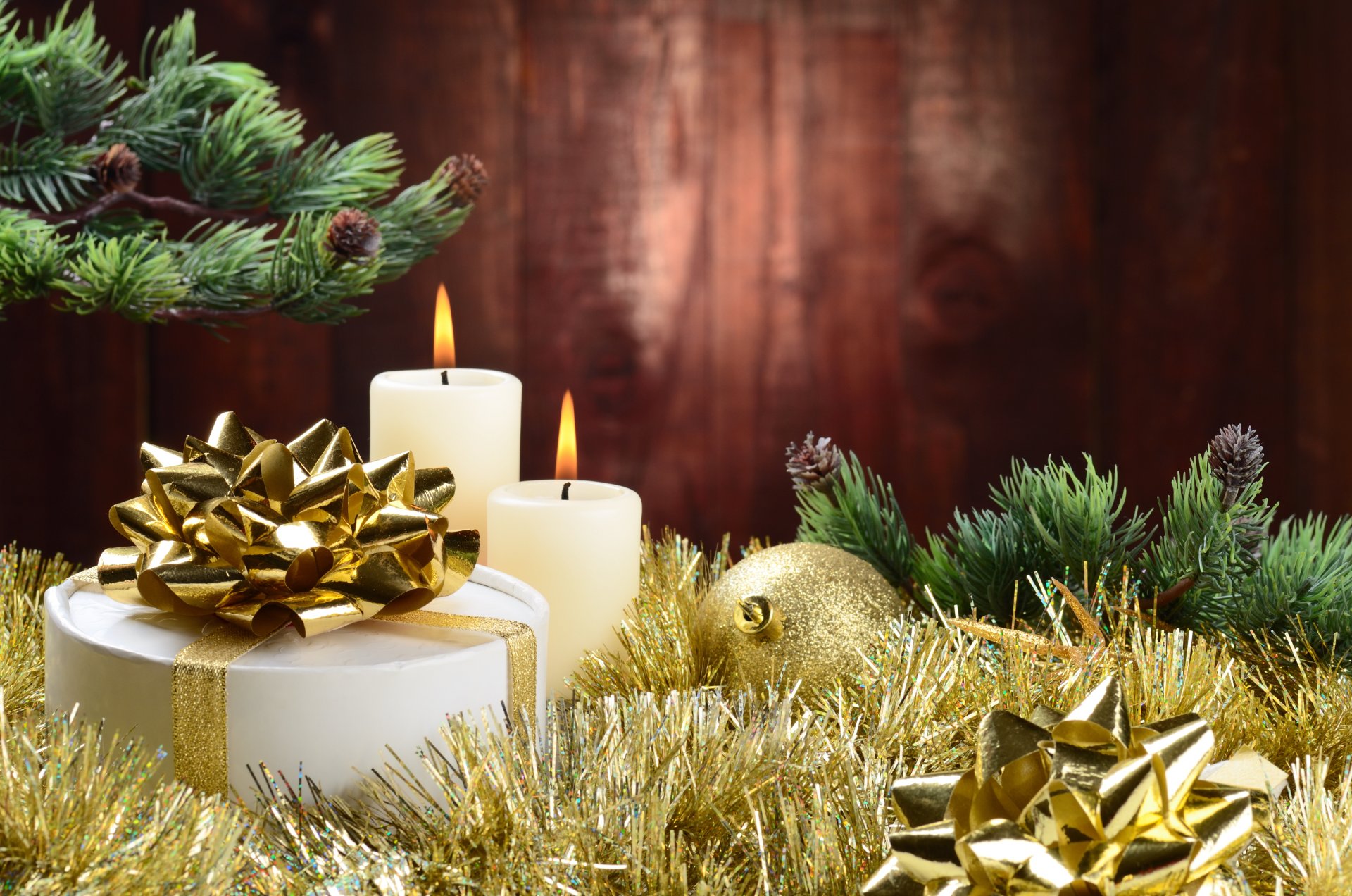 natale capodanno decorazioni palle albero di natale tinsel candele