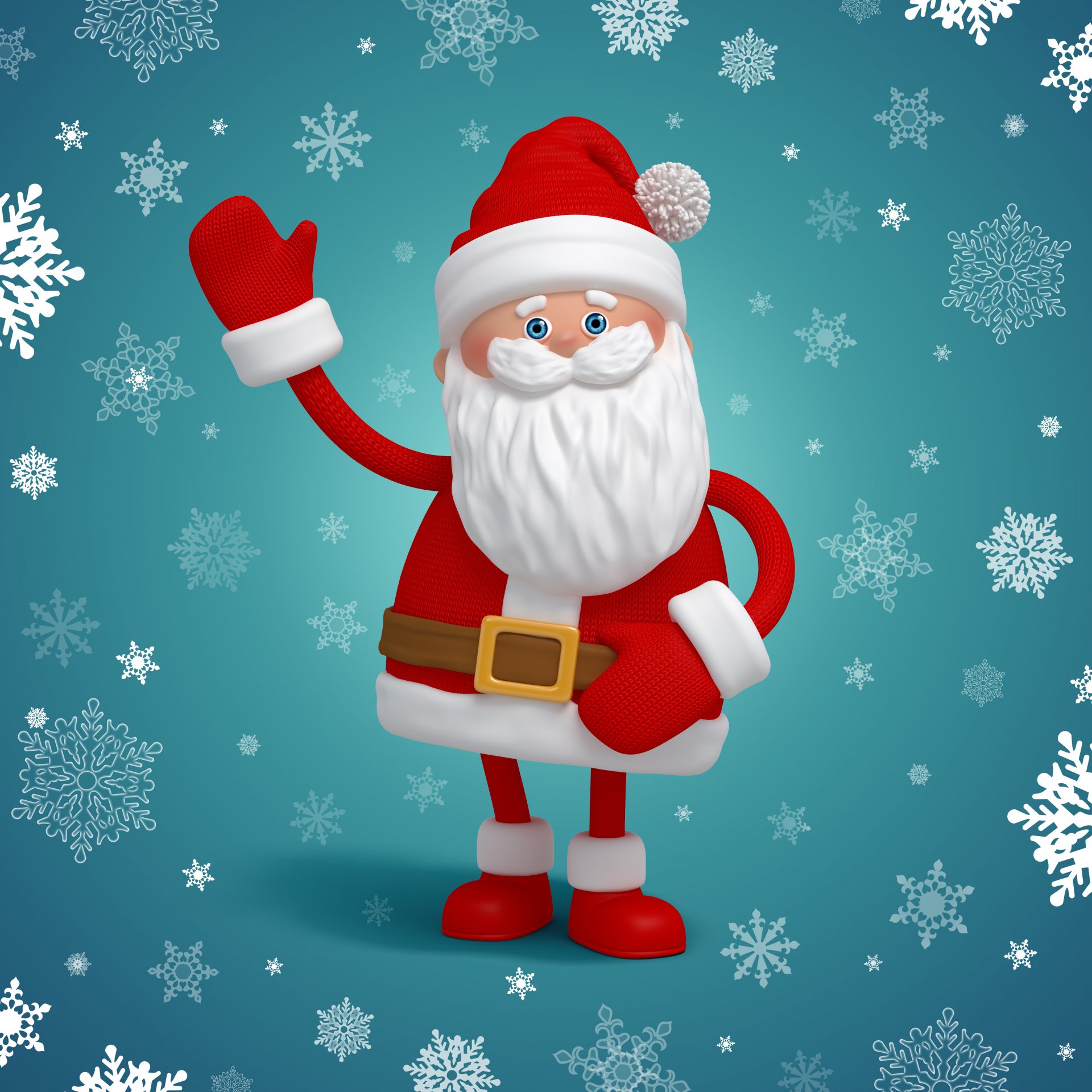 babbo natale babbo natale 3d inverno neve natale capodanno babbo natale fiocchi di neve