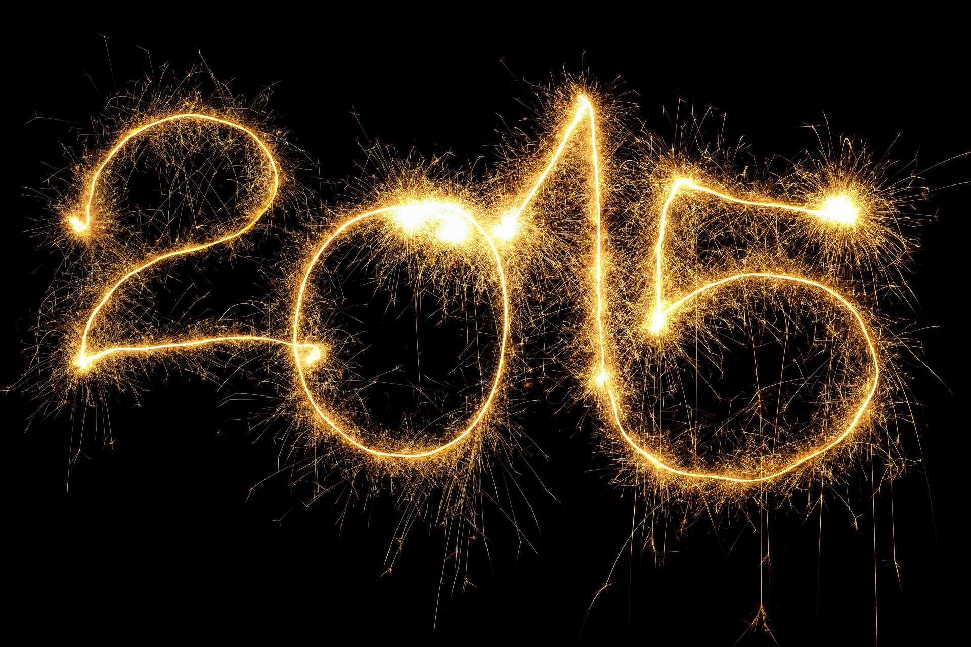 2015 happy new year golden fireworks hd