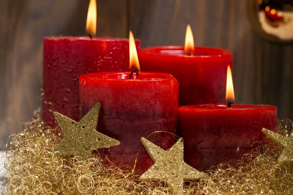 New Year s red candles