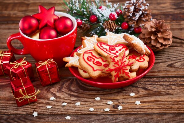 Décorations de Noël et biscuits de Noël