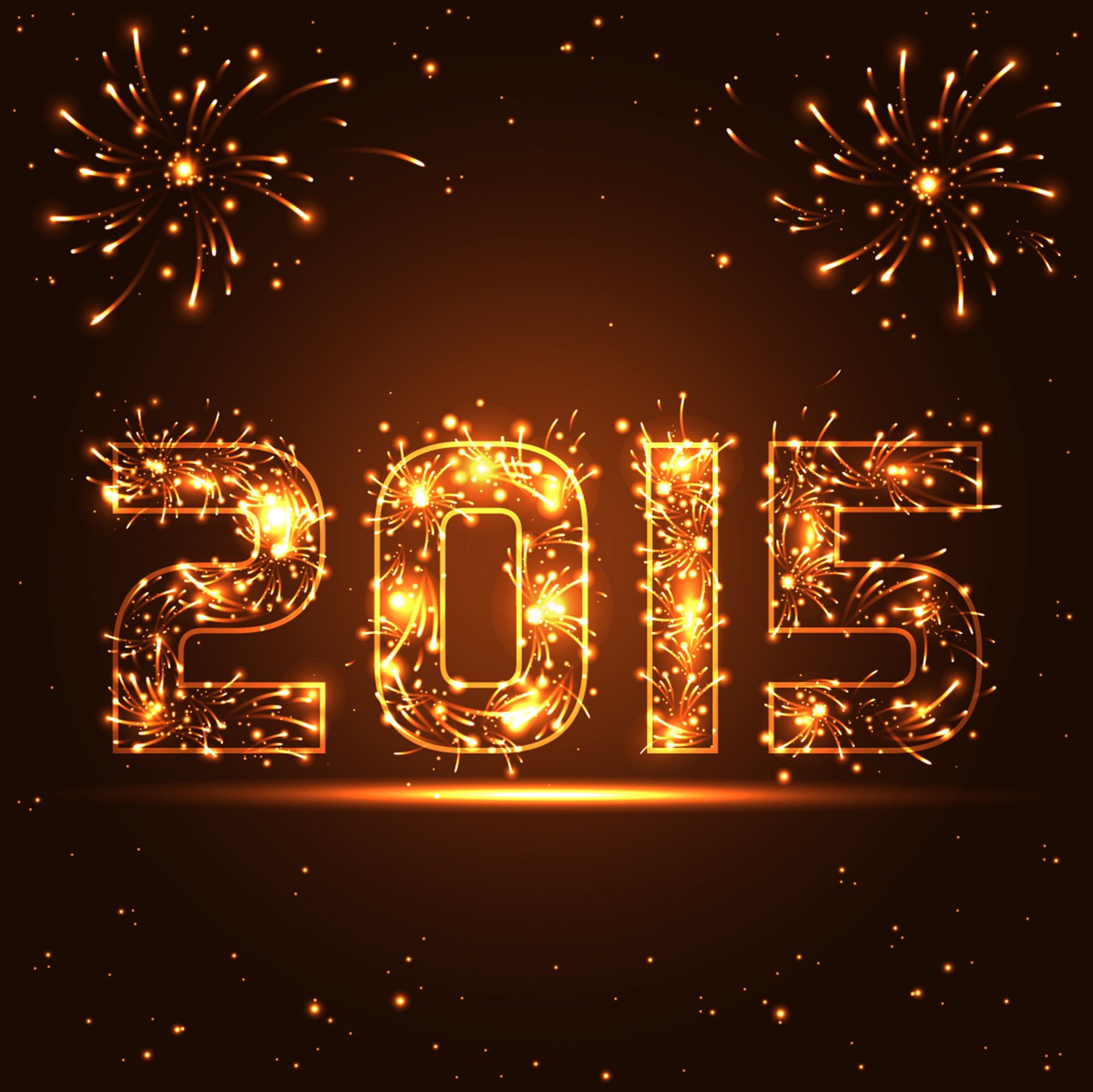 happy new year 2015 gold sparkle fireworks salute