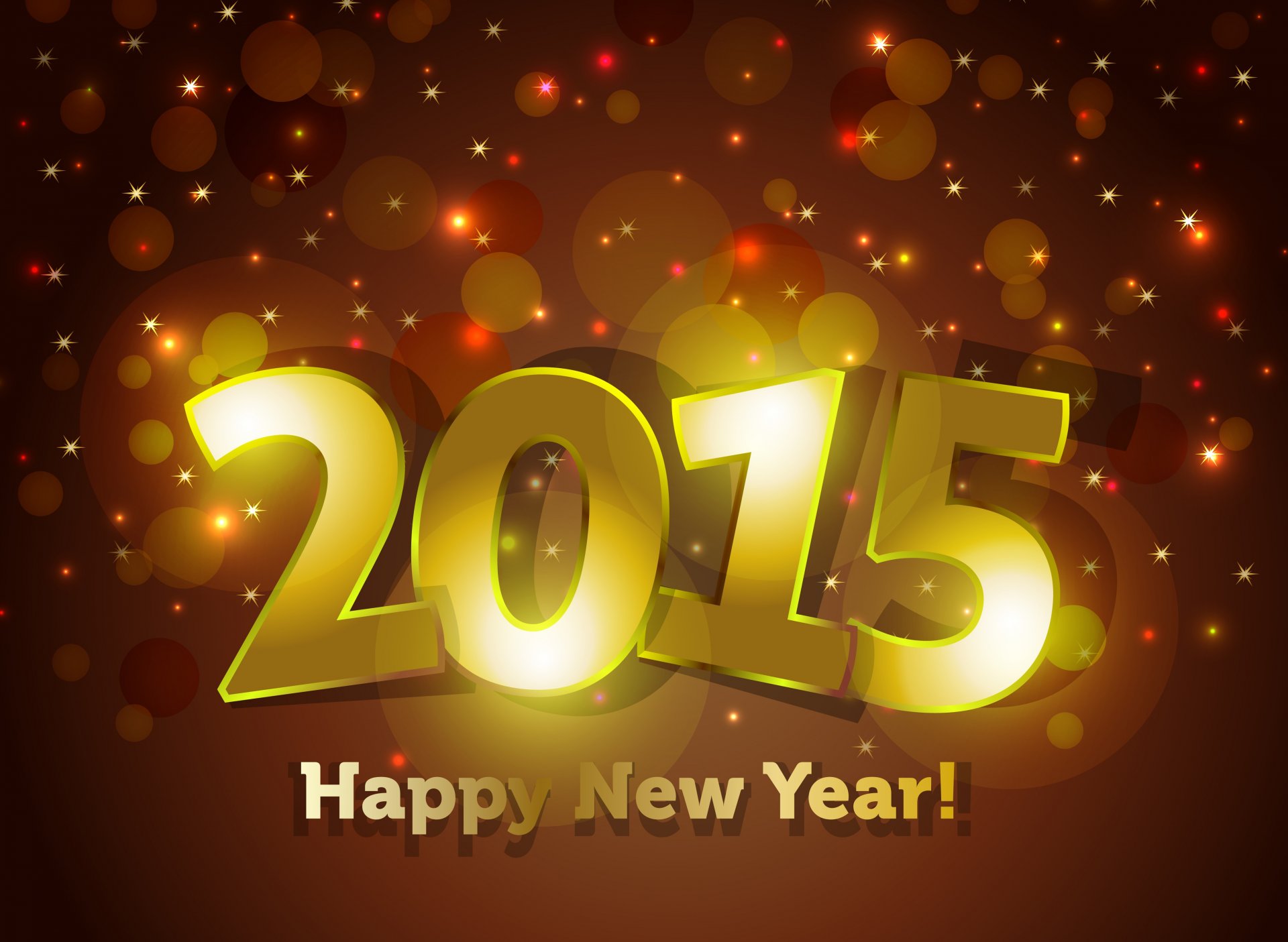 happy new year 2015 gold sparkle