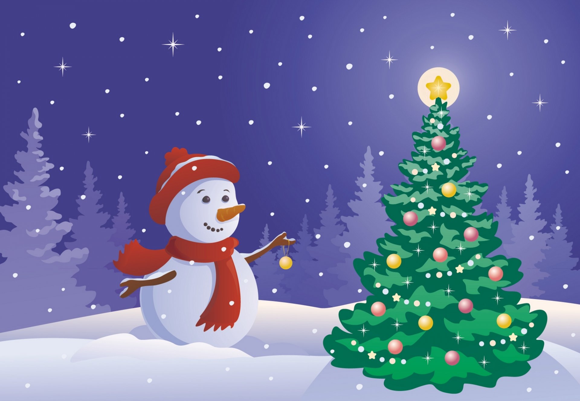 nouvel an bonhomme de neige arbre de noël jouets décoration étoiles