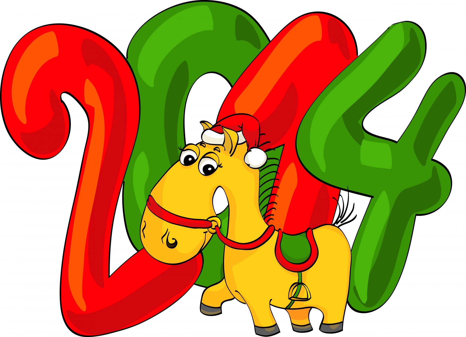 new year 2014 numbers horse cap saddle