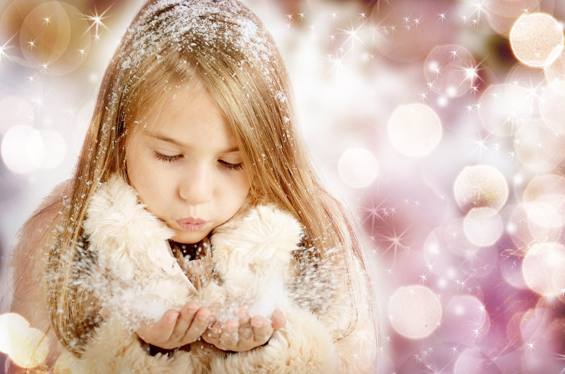 joyeux noël nouvel an neige belle fille profiter heureux enfant bokeh profitez heureux enfants