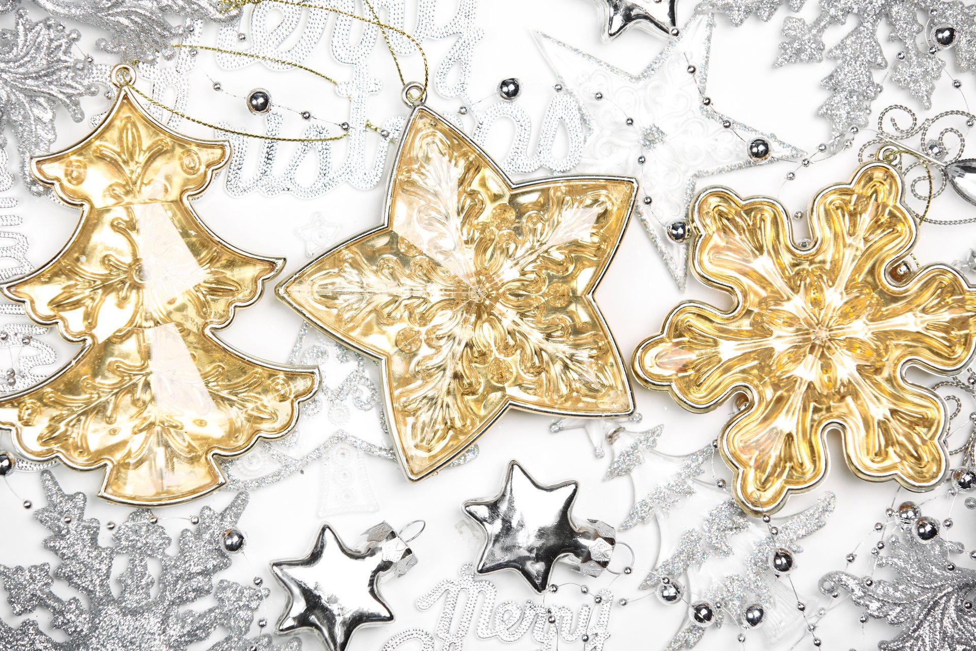 figurines star christmas tree snowflakes gold silver decorations decorations toys new year christmas holidays new year christma