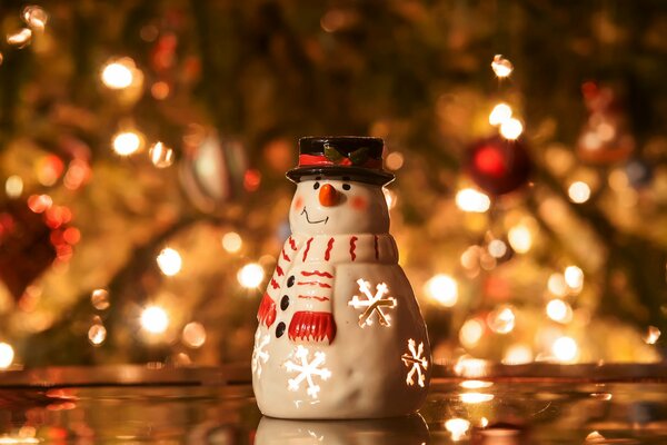 Bougeoir cadeau-bonhomme de neige pour le nouvel an