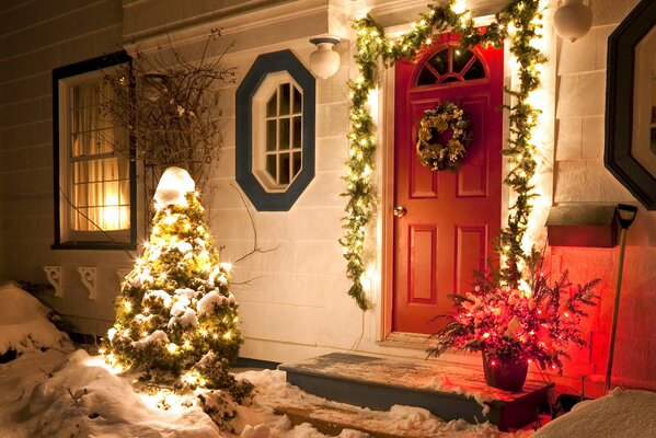 Decorated house for Christmas