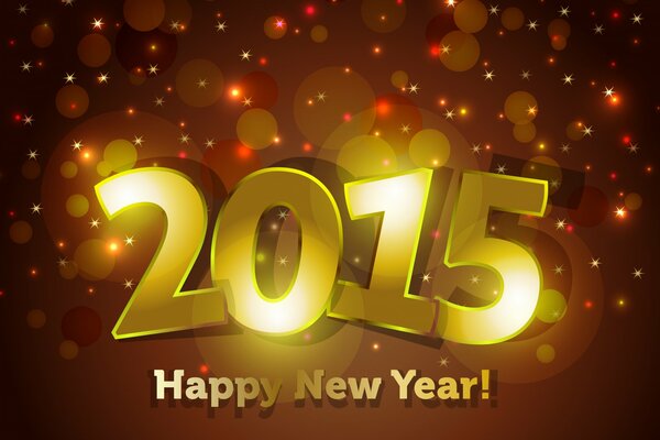 New Year 2015 in golden letters