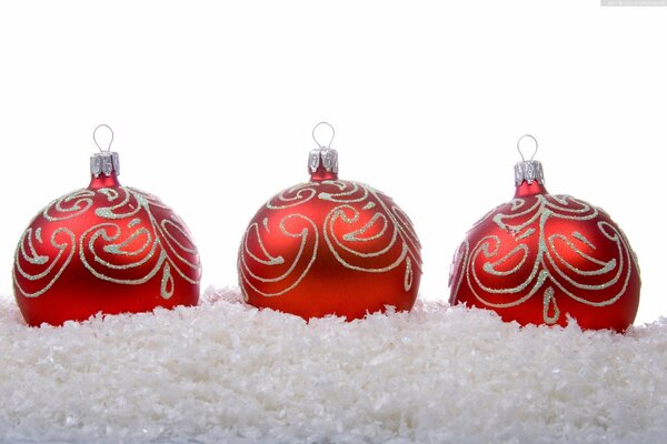 Boules rouges jouets pour arbre de Noël