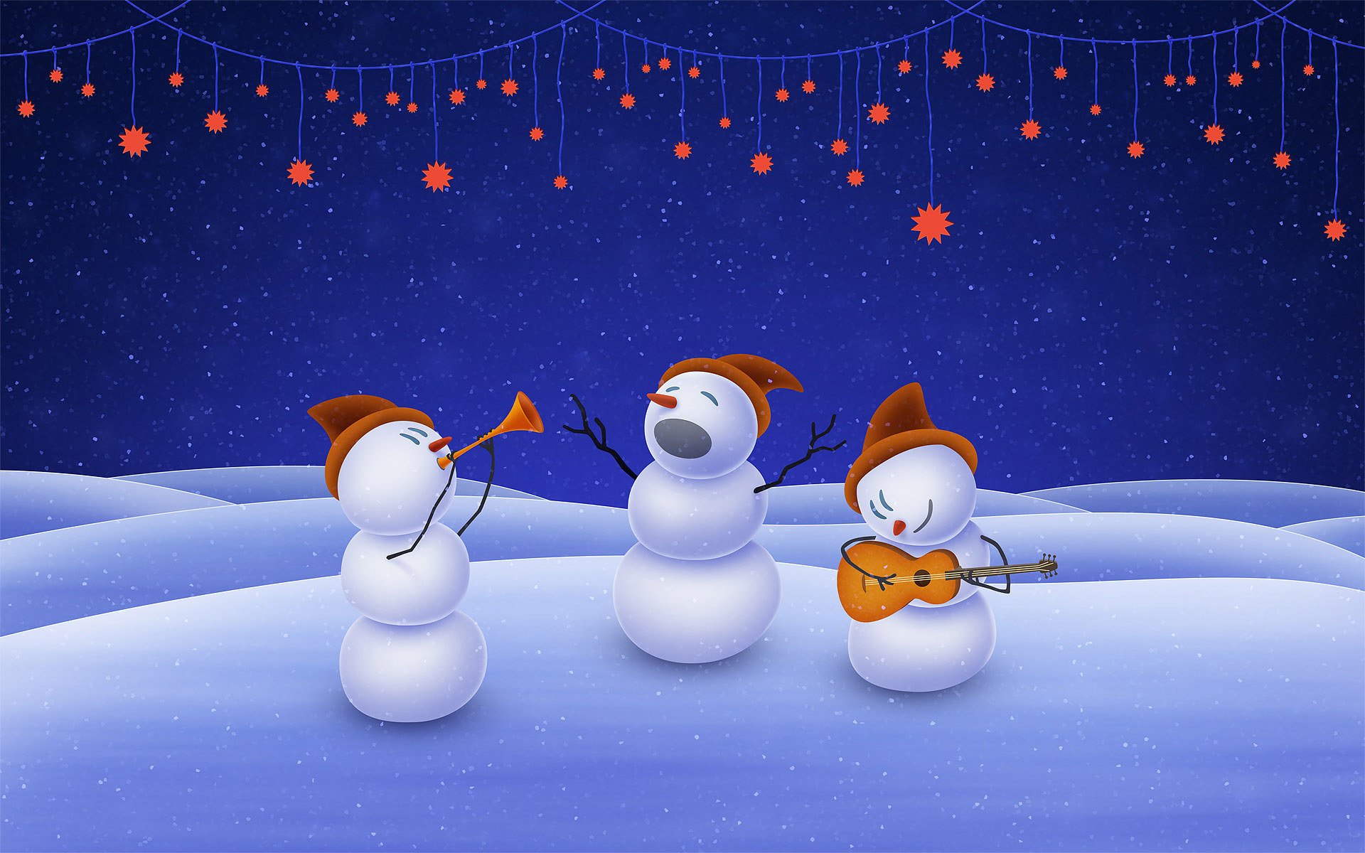 christmas snowman music star