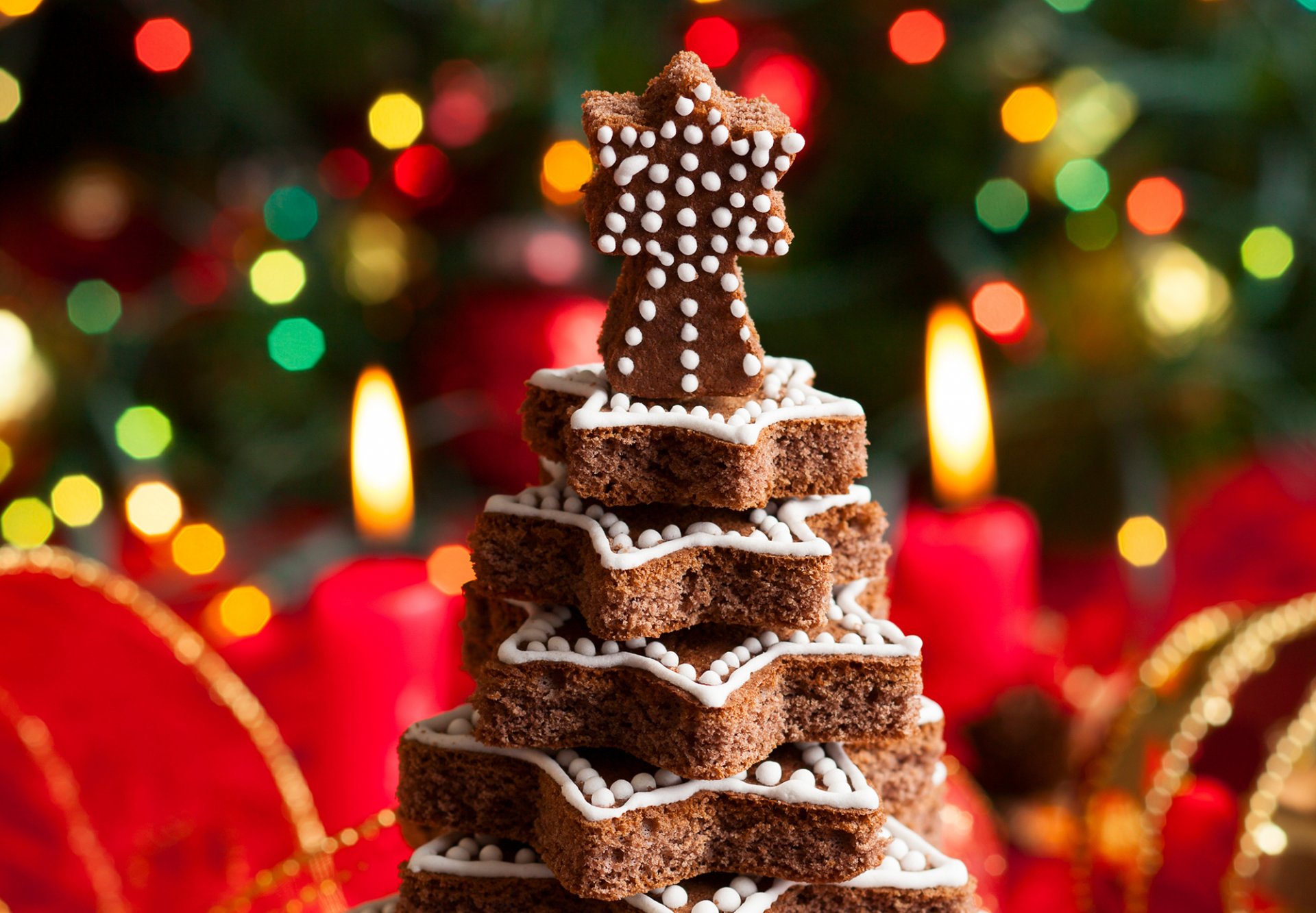 neujahr weihnachten feiertage winter weihnachtsbaum backen dessert kerzen lichter bokeh