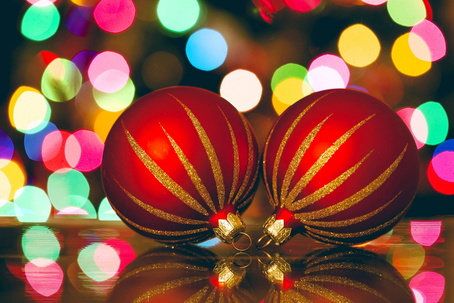 año nuevo navidad invierno vacaciones globos rojo juguetes decoraciones de navidad luces bokeh