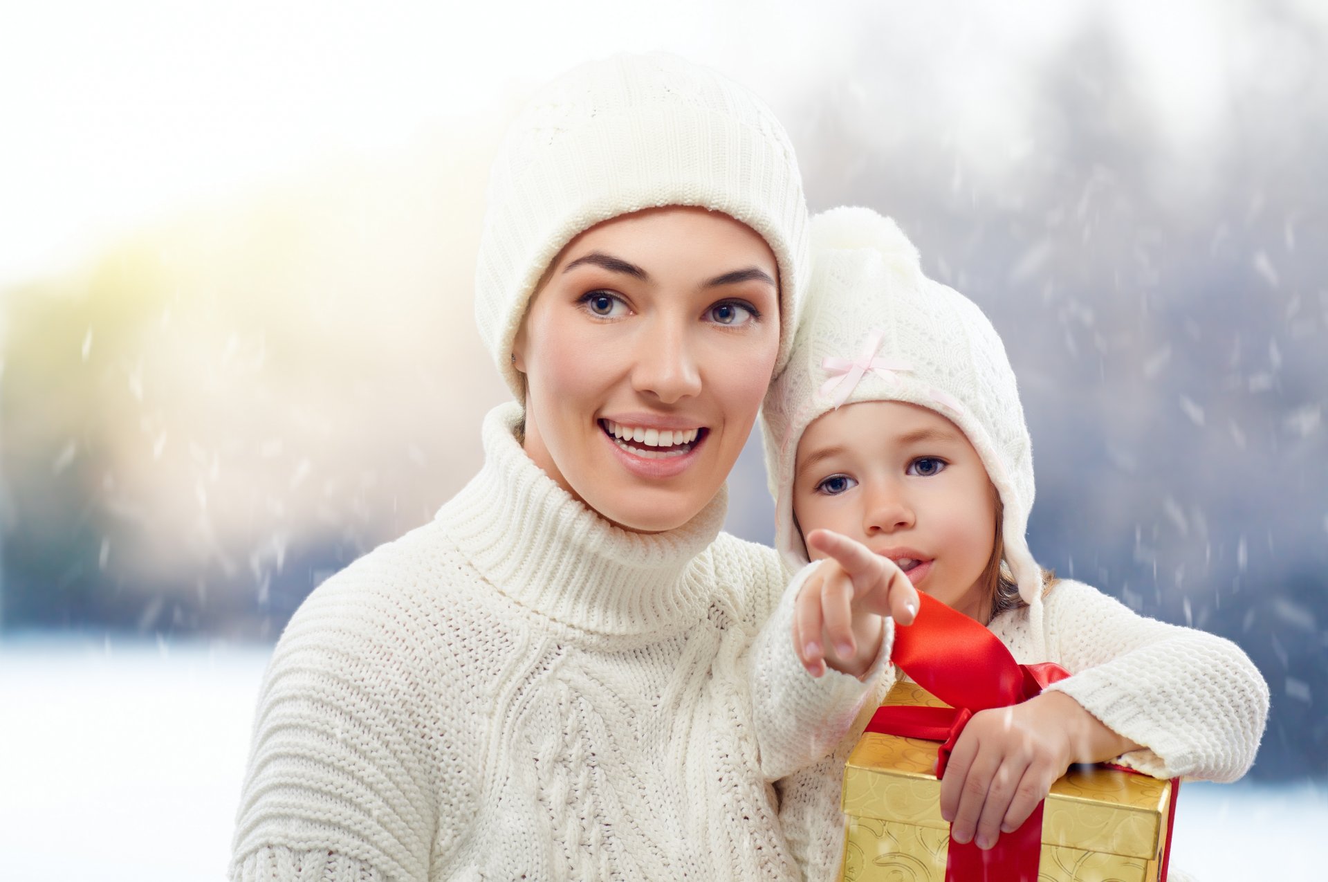 nieve invierno niña flor ojo cara labio navidad