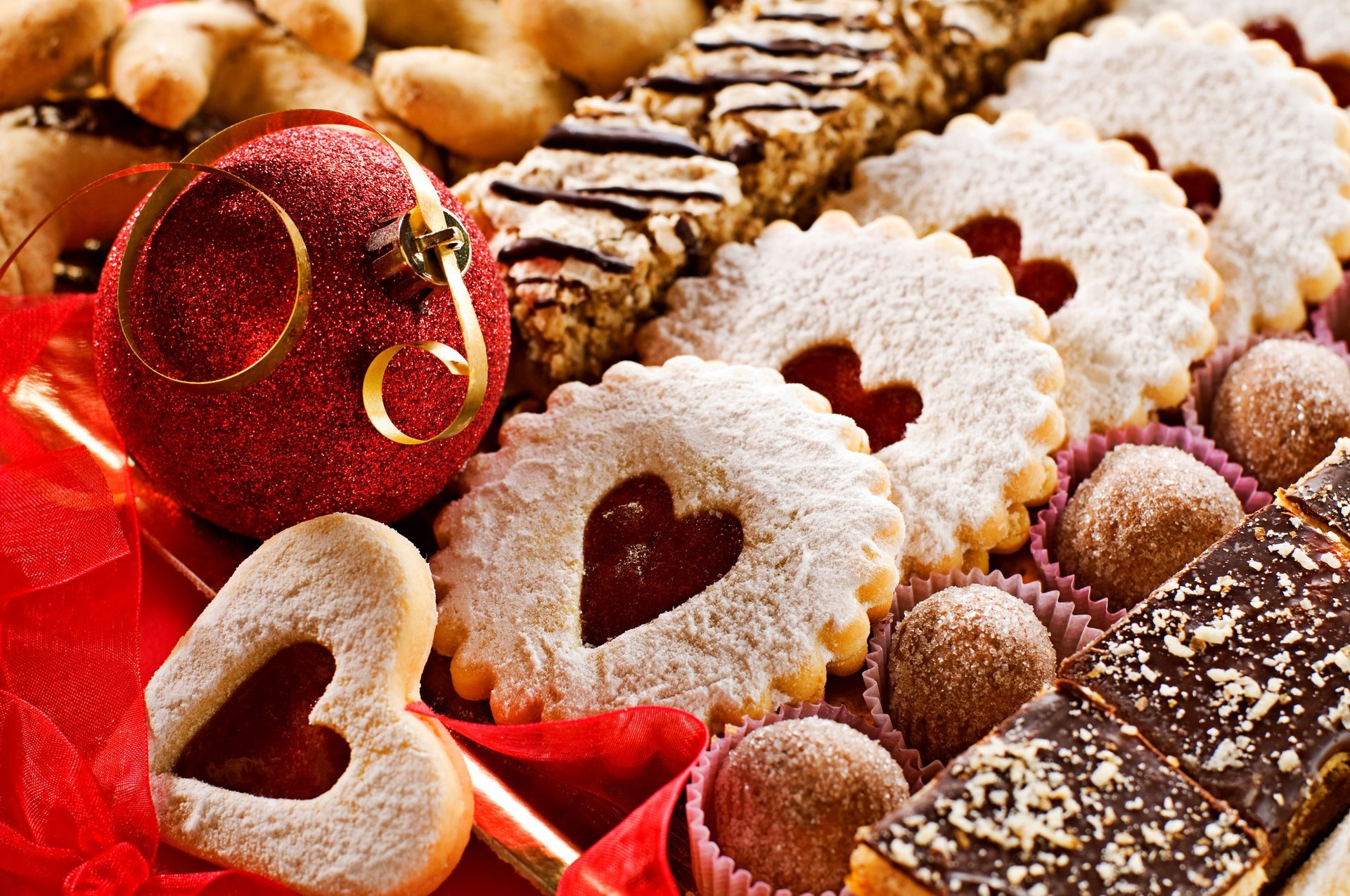 vacanza felice anno nuovo buon natale decorazione di natale palle torte caramelle biscotti nastro cuori vacanza nuovo anno decorazione palle nastro cibo