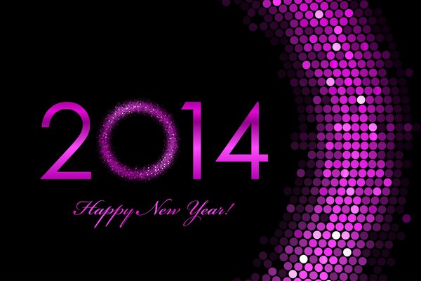 Pink numbers 2014. Happy New Year