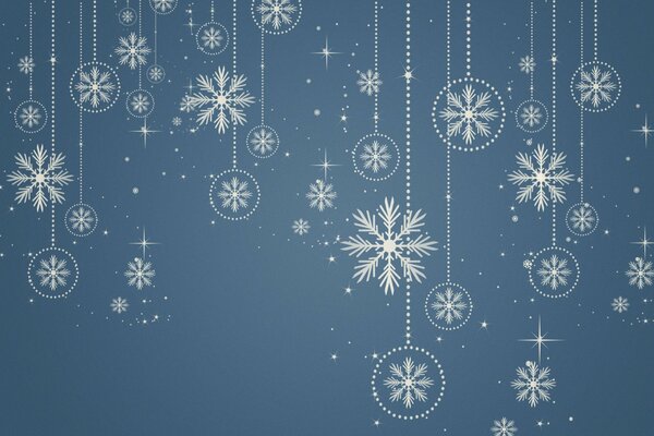 Snowflakes on a blue background