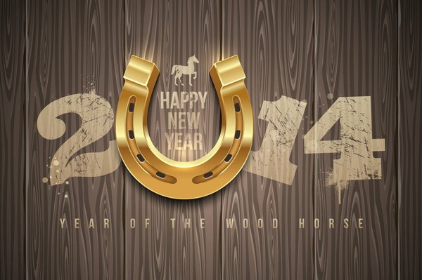 Feliz año nuevo 2014 del caballo de madera