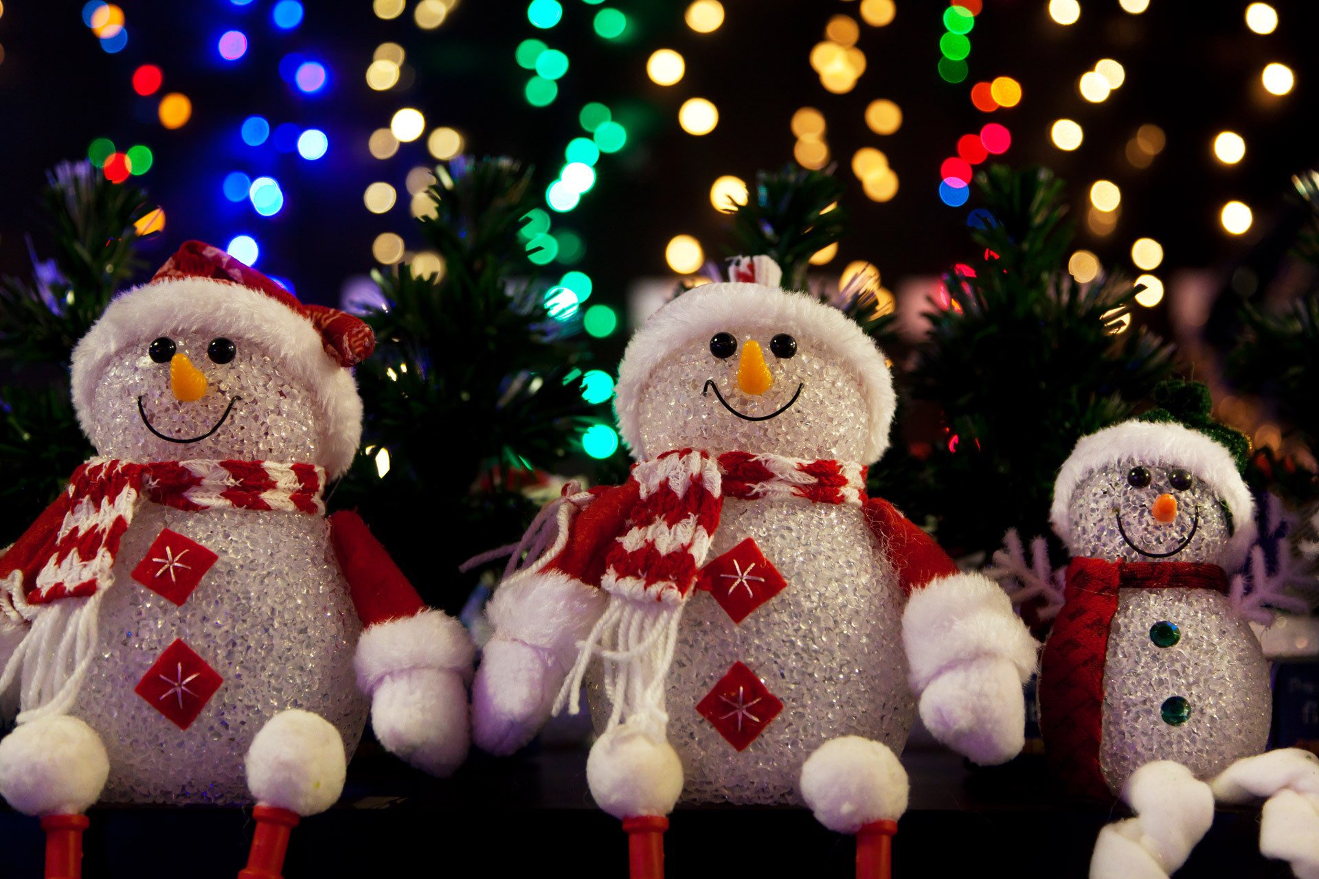 pupazzi di neve luci albero di natale natale decorazioni nuovo anno natale