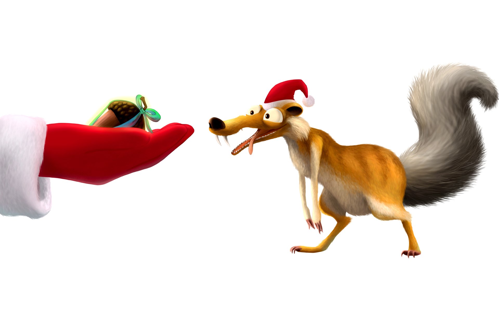 eiszeit eichhörnchen scrat nussbaum weißer hintergrund neues jahr geschenk