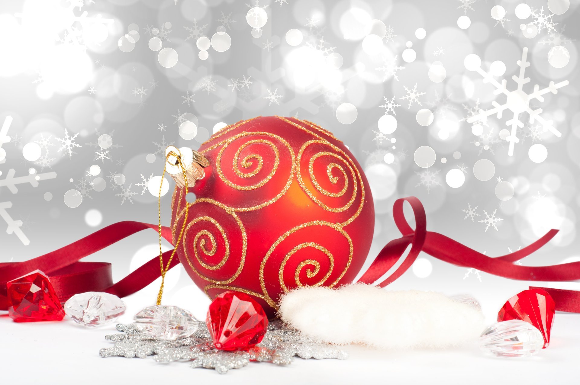 árbol de navidad bola cinta copos de nieve