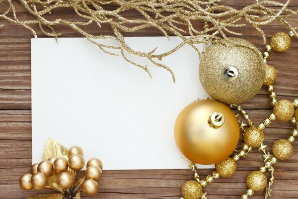 Balls and Christmas decorations made of gilding