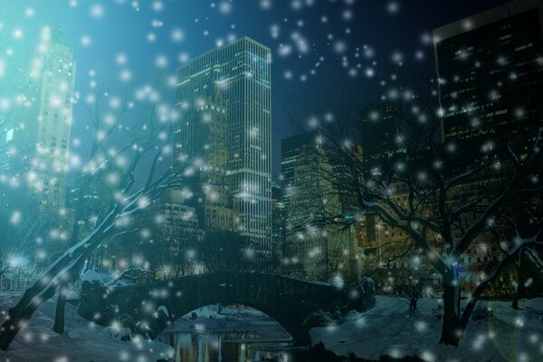 Snowy New York wallpaper