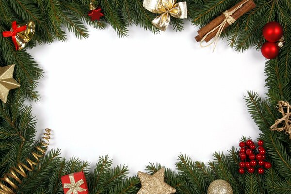 Christmas frame on a white background