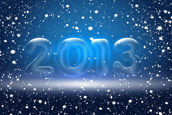 2013 on a blue background, a festive picture