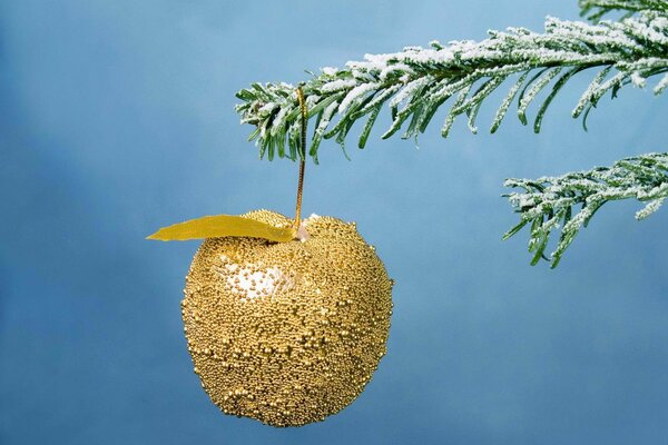 Weihnachtskugel goldener Apfel