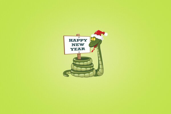 Imagen de dibujos animados de una serpiente feliz año nuevo