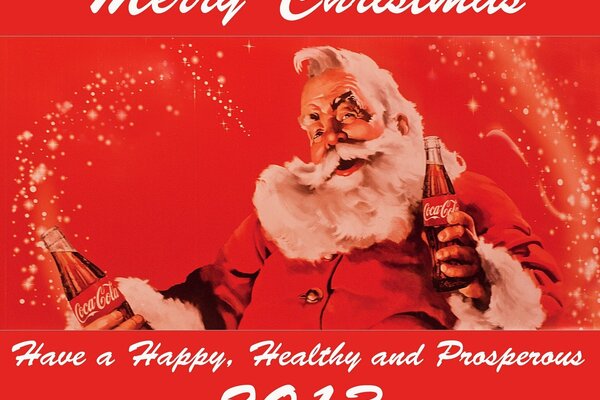 New Year s postcard with Santa Claus from Coca-Cola