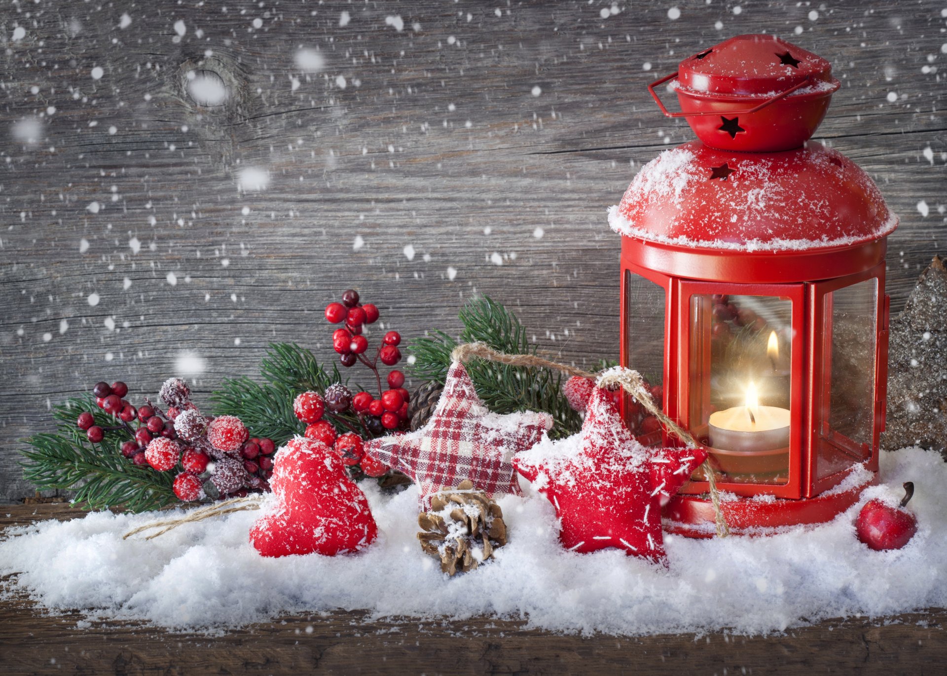 año nuevo navidad juguetes árbol de navidad rama estrellas corazón piña vela candelabro nieve