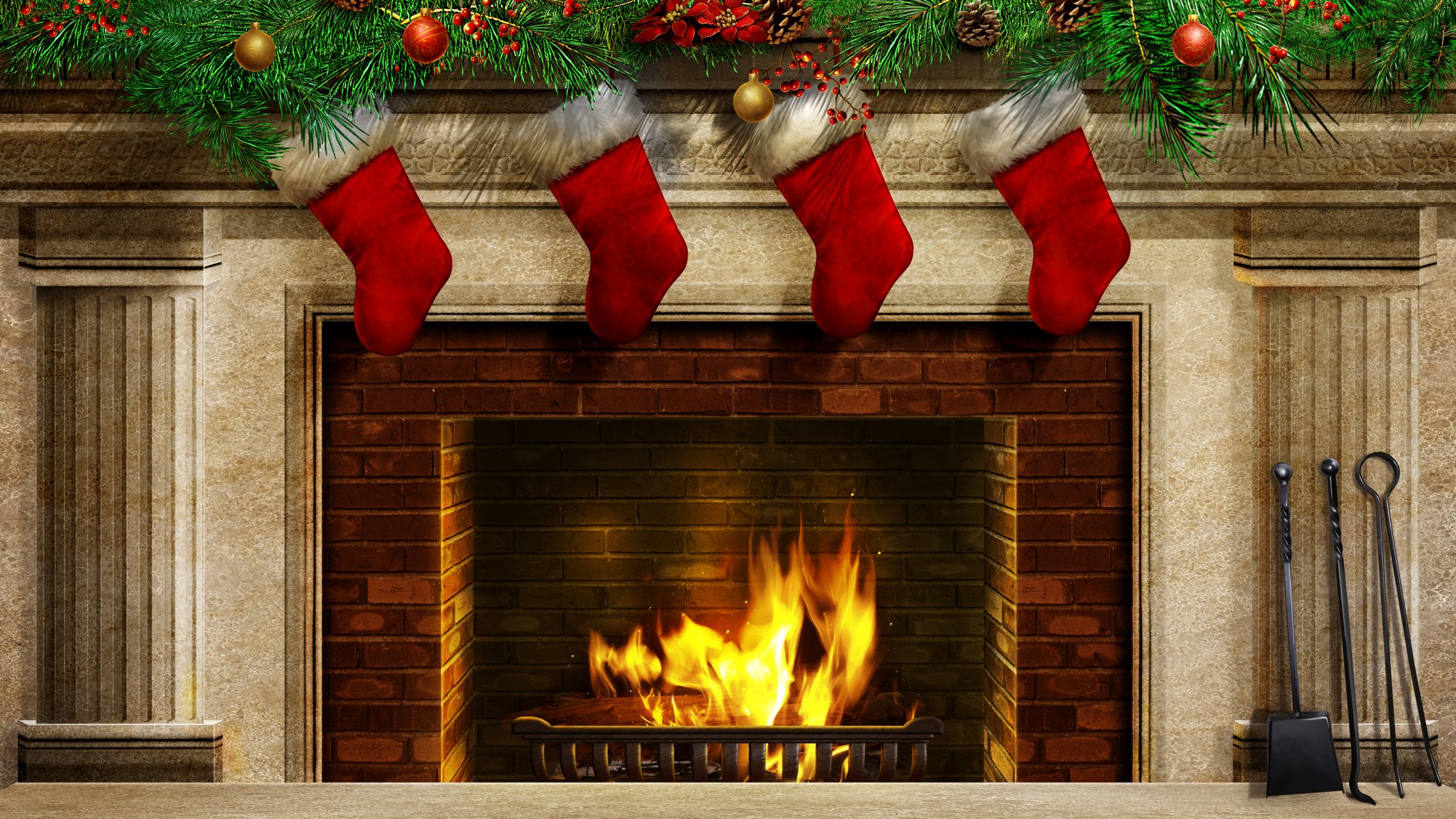 beautiful beauty christmas christmas balls christmas stockings colorful colors cool fire fireplace happy new year holiday lovely merry christmas nice pretty flowers cam