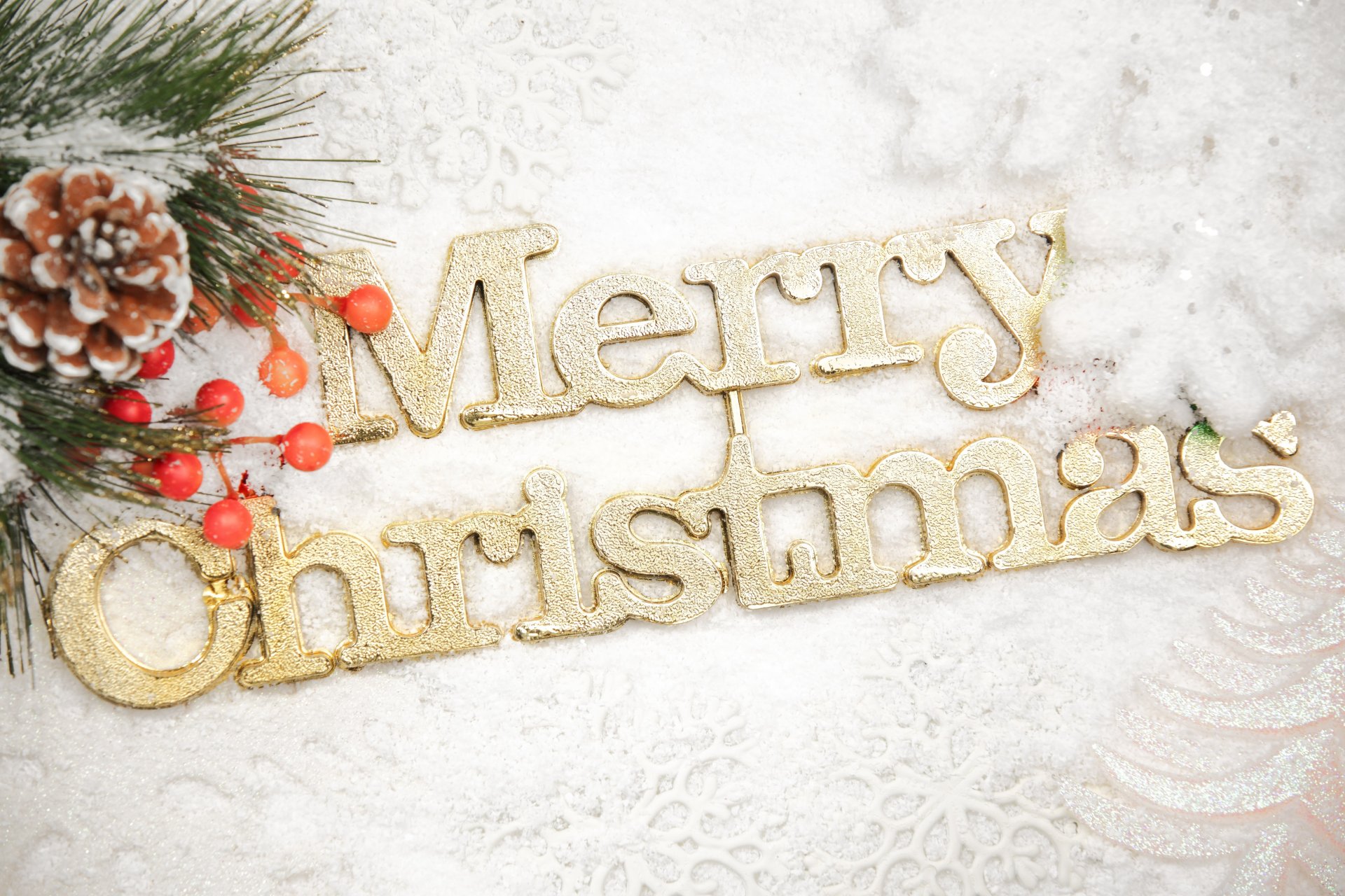 natale lettering neve fiocchi di neve decorazione