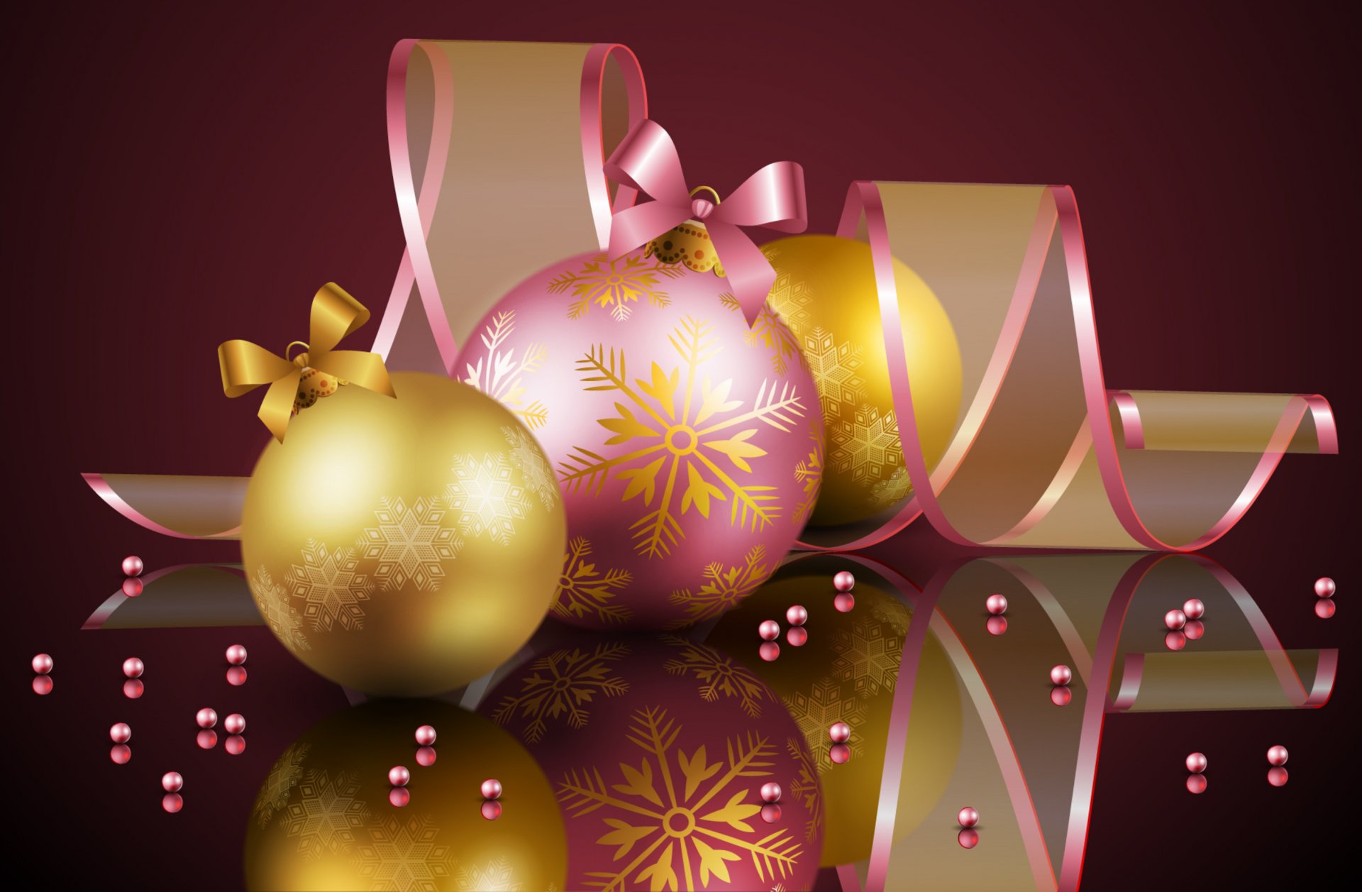 palla palle bellezza natale palle di natale freddo colore fresco sottile elegante oro felice anno nuovo vacanza carino buon natale bello rosa bella riflessione nastro palloncino palle bella freddo