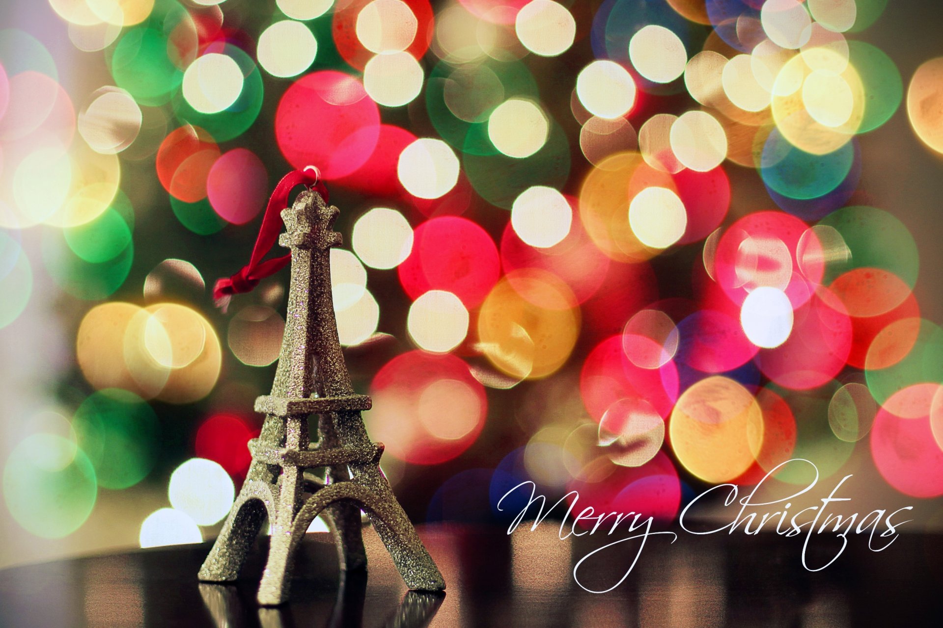 new year merry christmas lights bokeh eiffel tower holiday mood