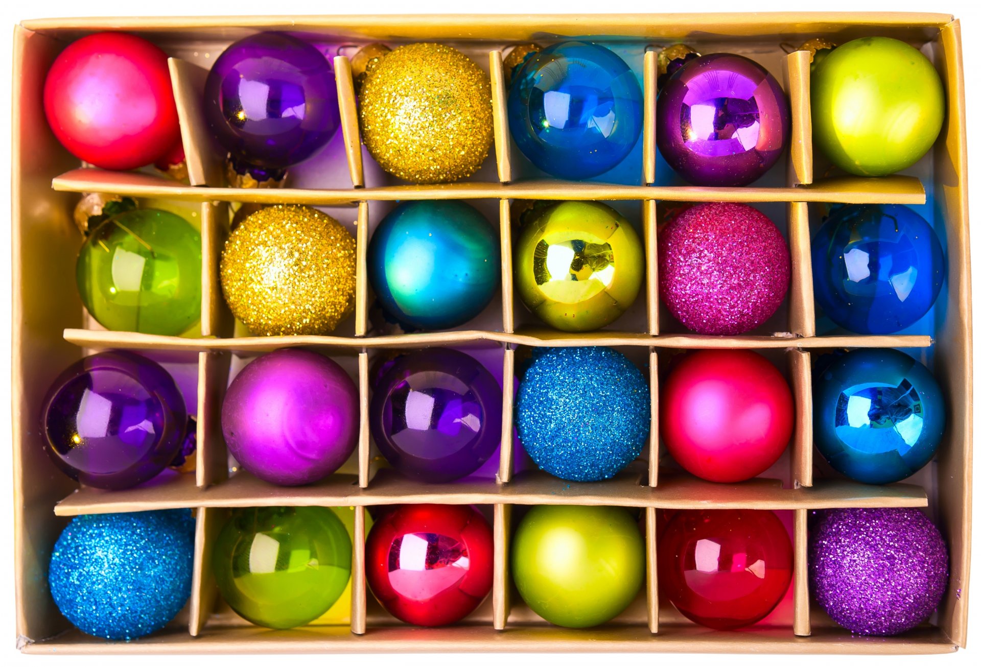 bolas multicolor árbol de navidad juguetes decoración caja año nuevo navidad vacaciones