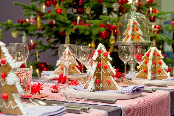 New Year s table with ginger cookies