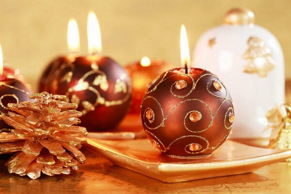 Velas de cono de Navidad en forma de juguetes para el árbol de Navidad