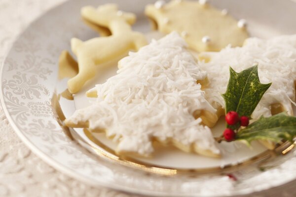 Weihnachtlicher Leckerbissen -Kekse mit Kokosnussstückchen