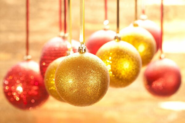 Christmas balls on the Christmas tree. Decoration