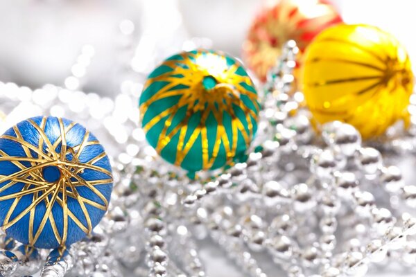 Balloons and beads for the New Year holiday