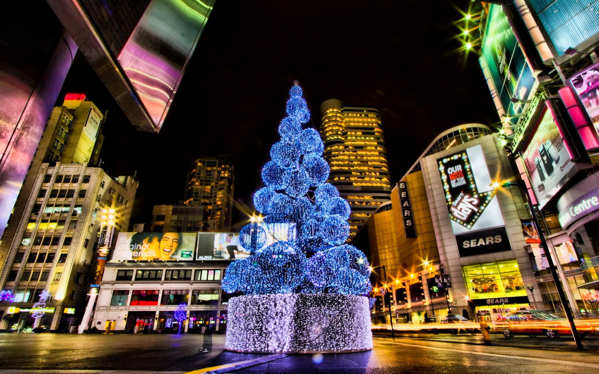 nouvel an arbre de noël ville