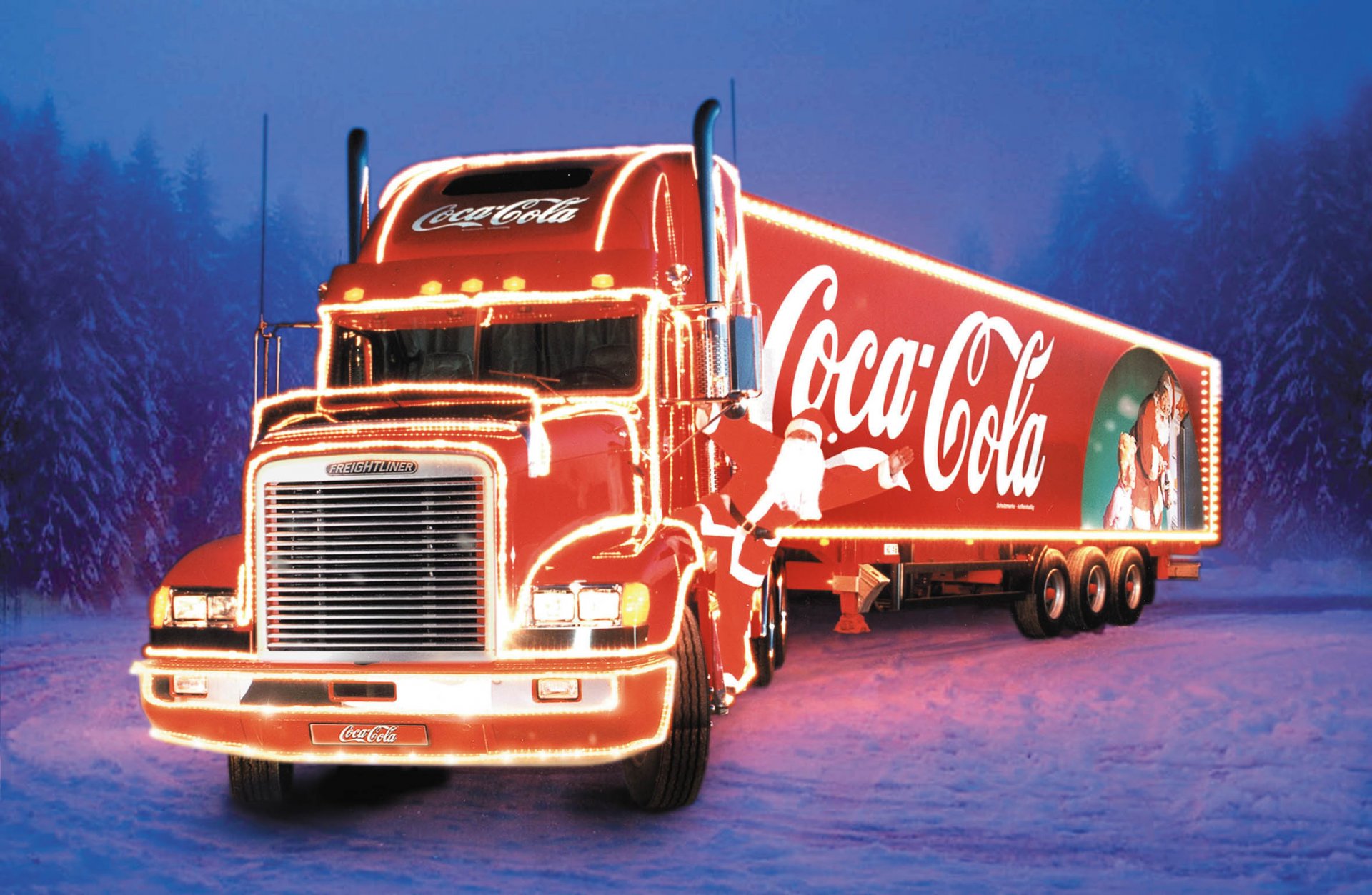 freightliner coca-cola lastwagen traktor lkw neujahr