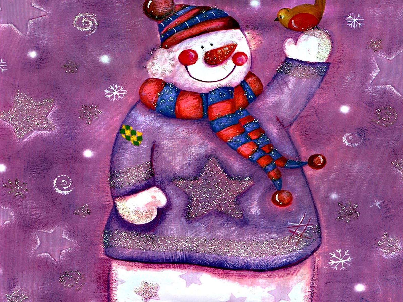 nowman smile bird winter picture