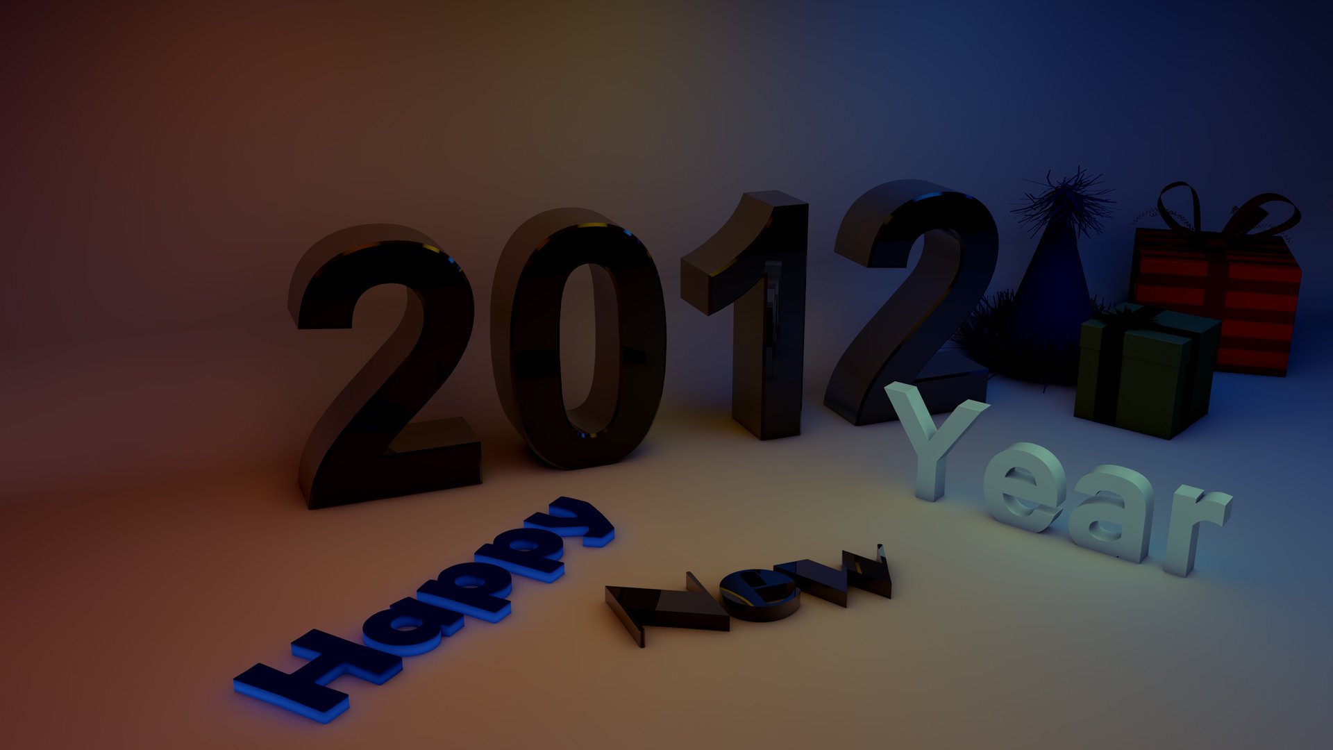 happy new year happy year inscription numbers gifts 2012