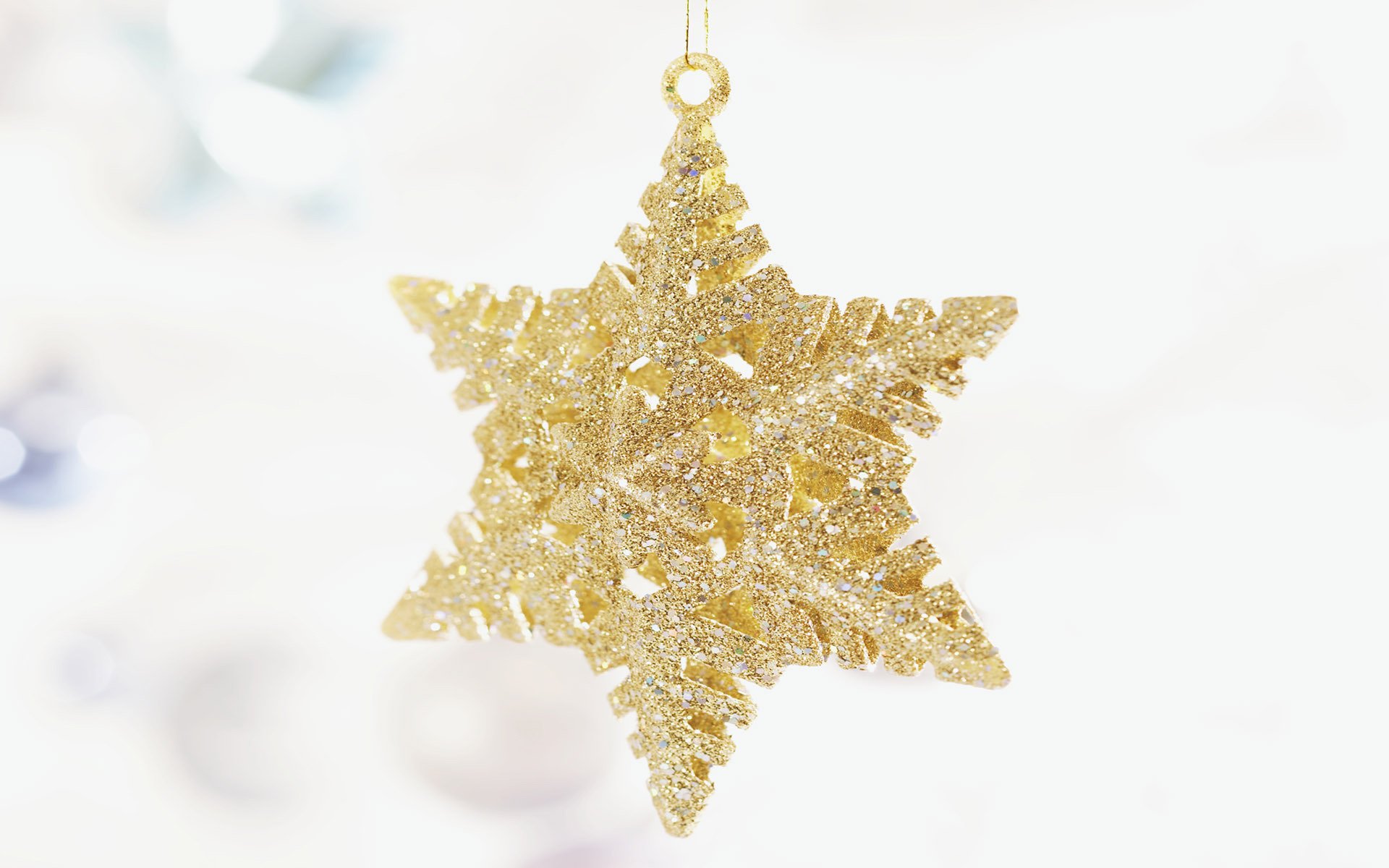 new year christmas holiday star gold decoration white background