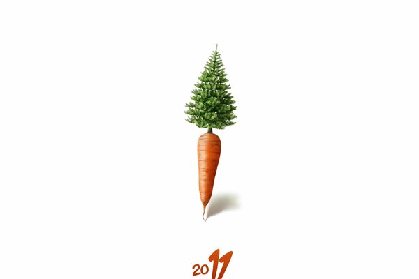 New Year. The original Christmas tree carrot